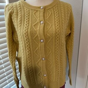 Women's Mustard Cable Knit Sweater